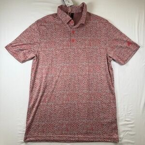 Adidas Shirt Men's Small Red Ultimate365 Jacquard Fairway Polo Golf New Pattern